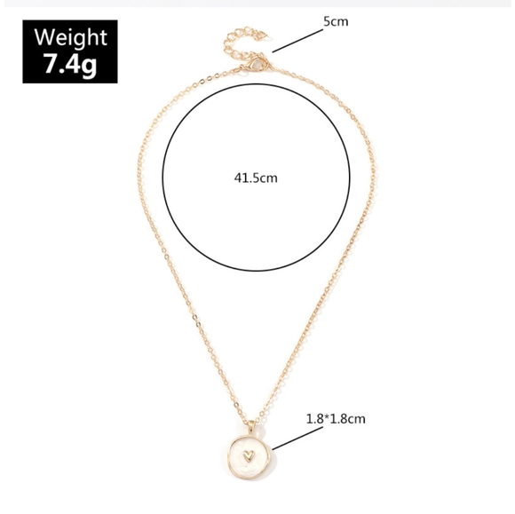 3/$25 White & Gold Heart Pendant Necklace - Picture 3 of 4